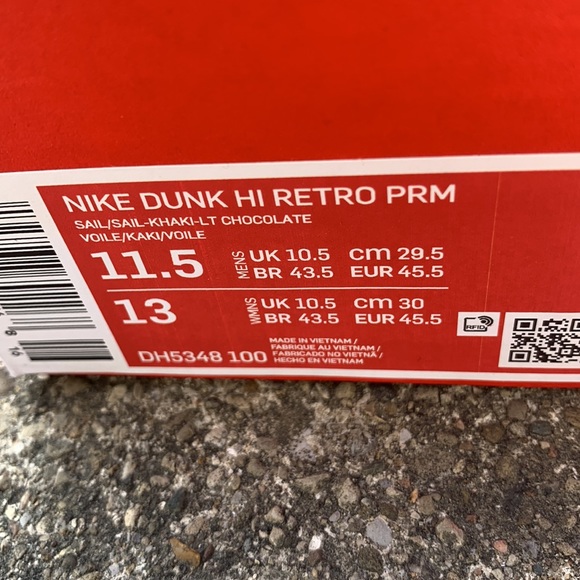 NEW Nike Dunk Hi Retro PRM Light Chocolate Size 11.5 Men - Picture 9 of 11